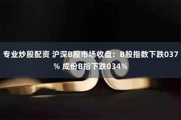 专业炒股配资 沪深B股市场收盘：B股指数下跌037% 成份B指下跌034%