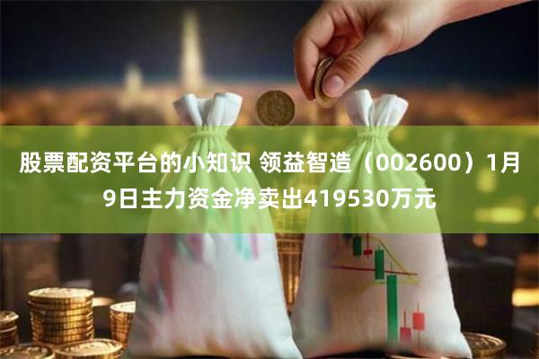 股票配资平台的小知识 领益智造（002600）1月9日主力资金净卖出419530万元