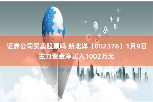 证券公司买卖股票吗 新北洋（002376）1月9日主力资金净买入1002万元